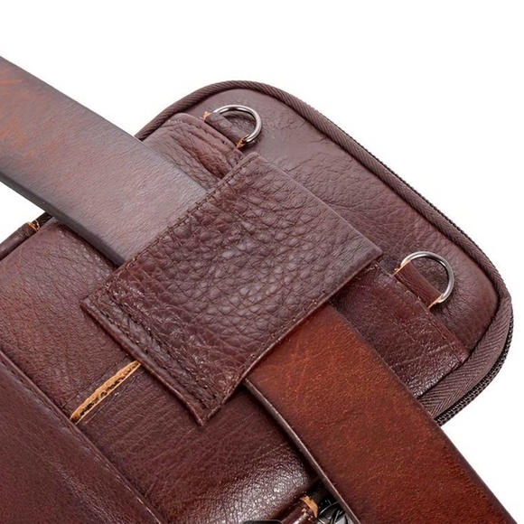 Leather Phone Bag Coffee Dk Brown - Picture 4 of 10